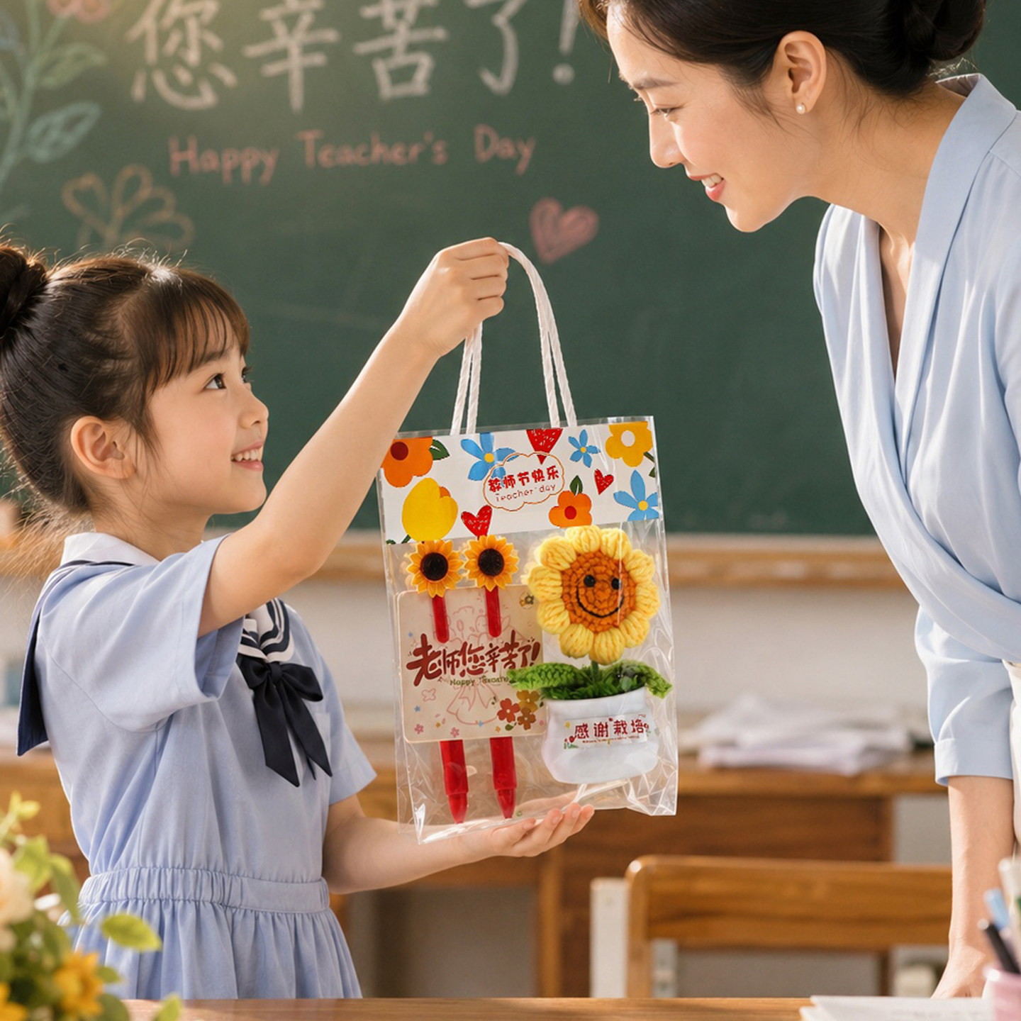 龙葵针织花束摆件