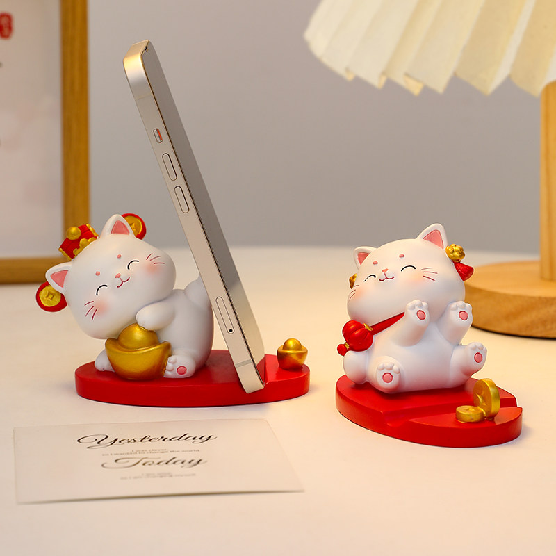 招财猫咪手机支架 图1