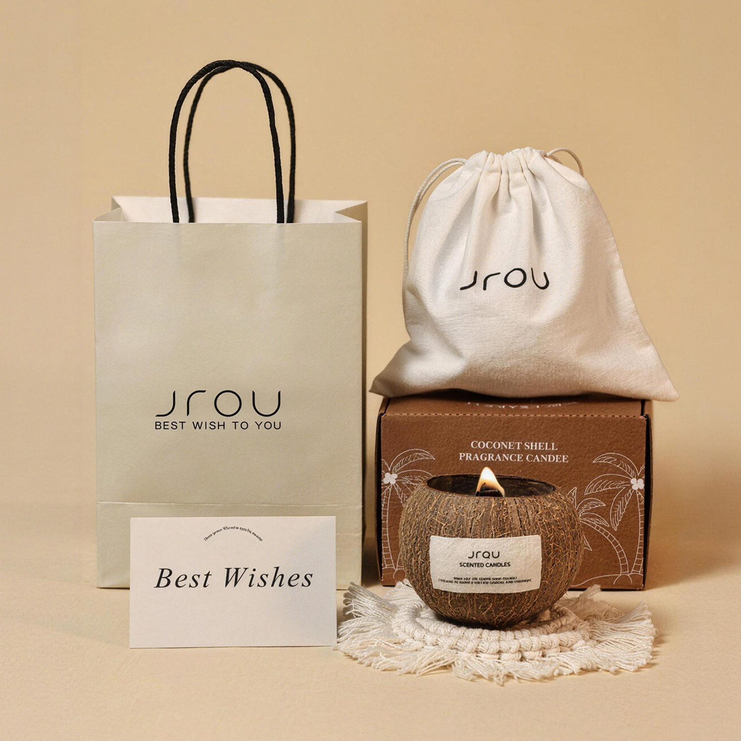 Jrou椰子壳香薰蜡烛礼盒 图1