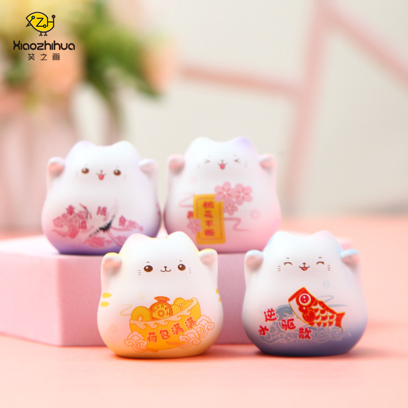 招财猫迷你桌面摆件 图1